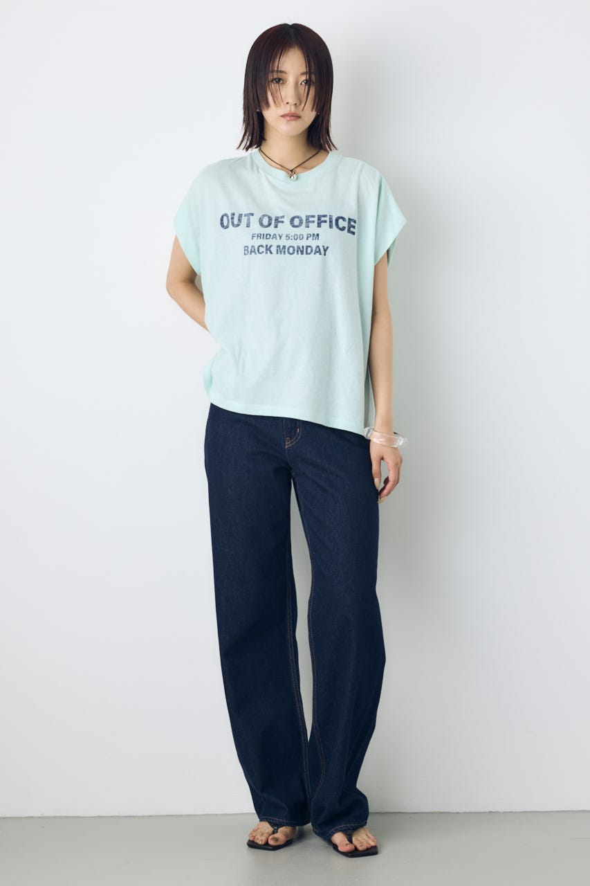 フレンチスリーブロゴプリントT MINT M