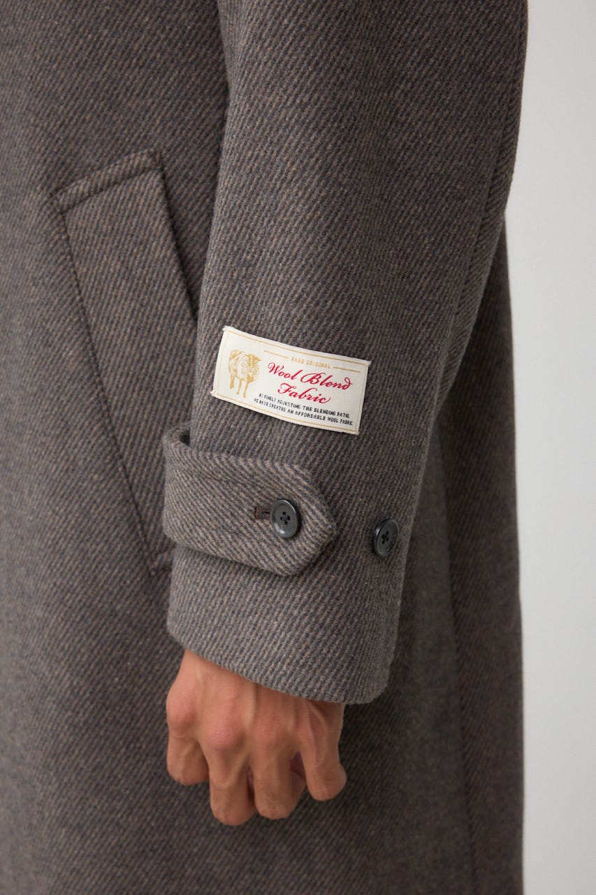 ウール混ステンカラーコート BRN L