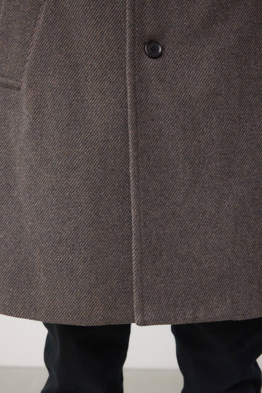 ウール混ステンカラーコート BRN L