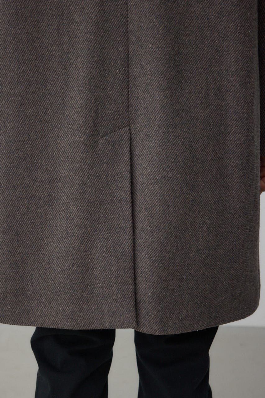 ウール混ステンカラーコート BRN L