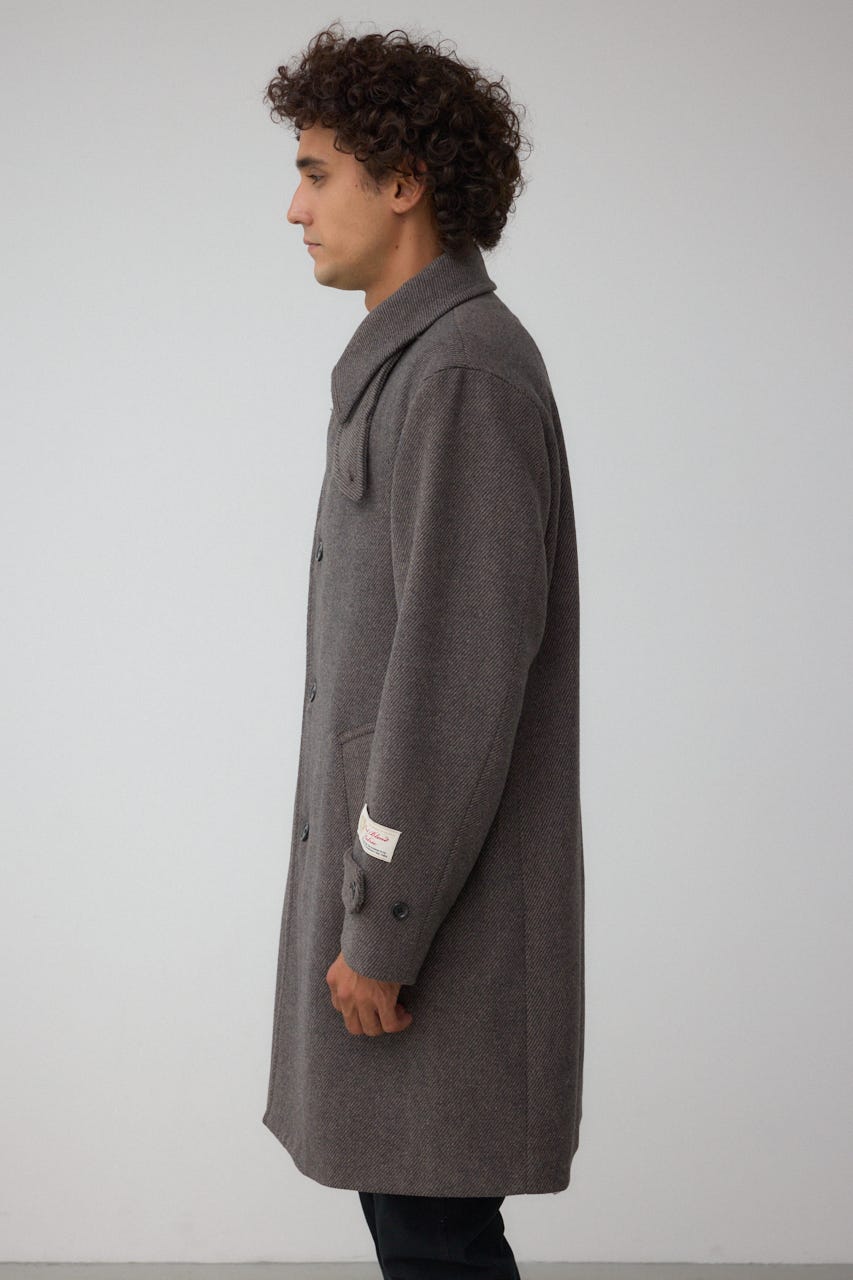 ウール混ステンカラーコート BRN L