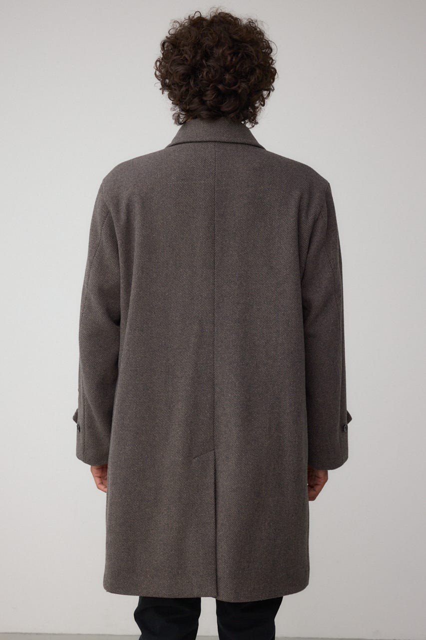 ウール混ステンカラーコート BRN L
