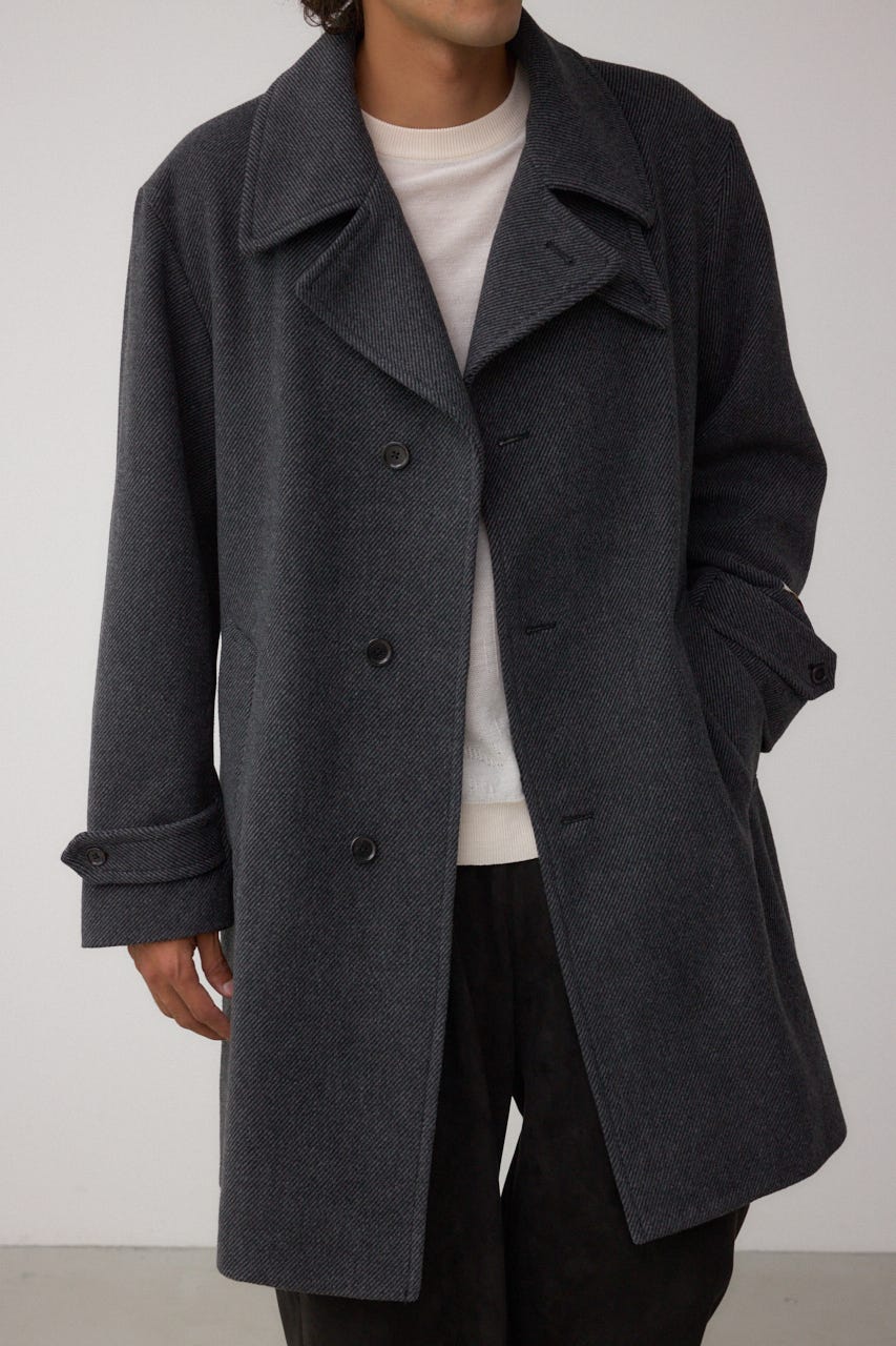 青 ヘリンボーン コート サイズ38 AZUL BY MOUSSY | 【窪塚洋介さん着用アイテム】ウール混ステン