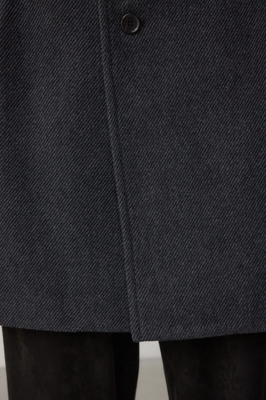 ウール混ステンカラーコート C.GRY M