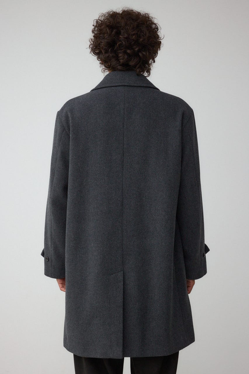 ウール混ステンカラーコート C.GRY M