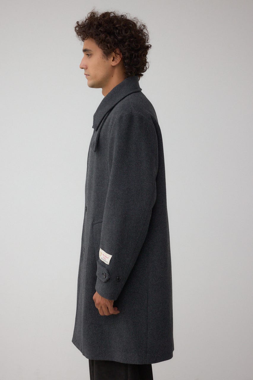 ウール混ステンカラーコート C.GRY M
