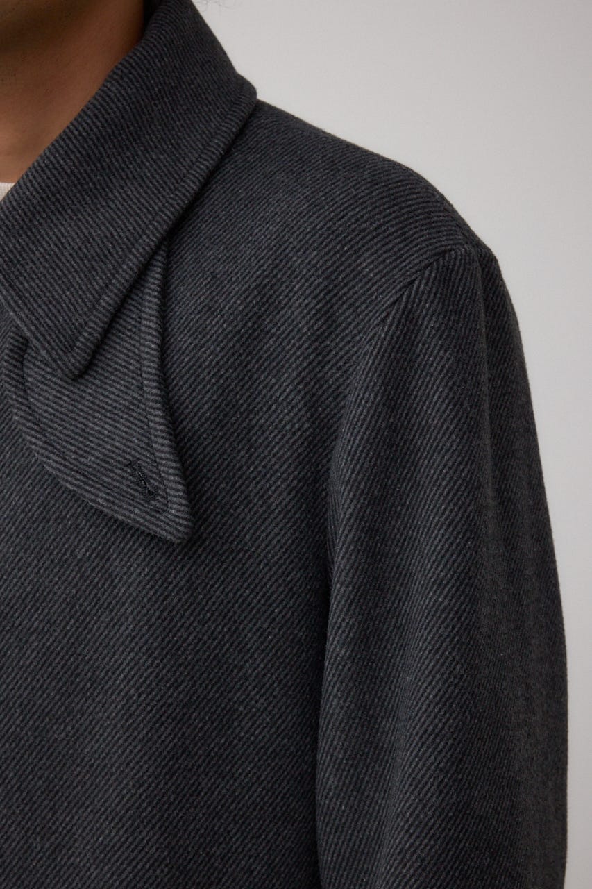 ウール混ステンカラーコート C.GRY M