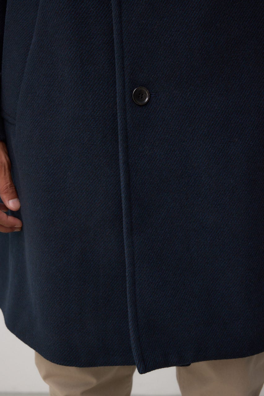 ウール混ステンカラーコート D/NVY M