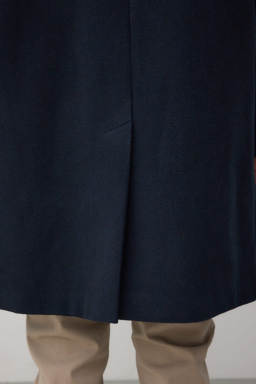 ウール混ステンカラーコート D/NVY M