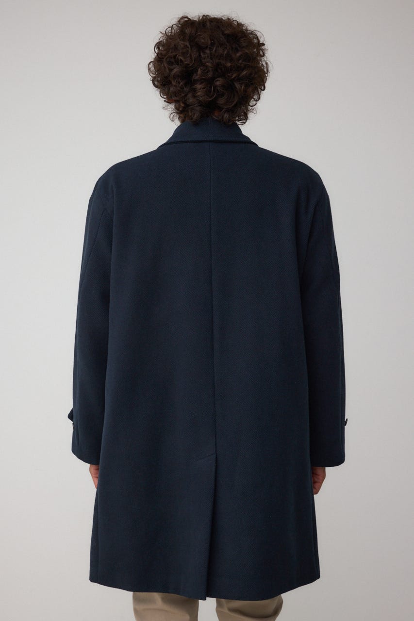ウール混ステンカラーコート D/NVY M