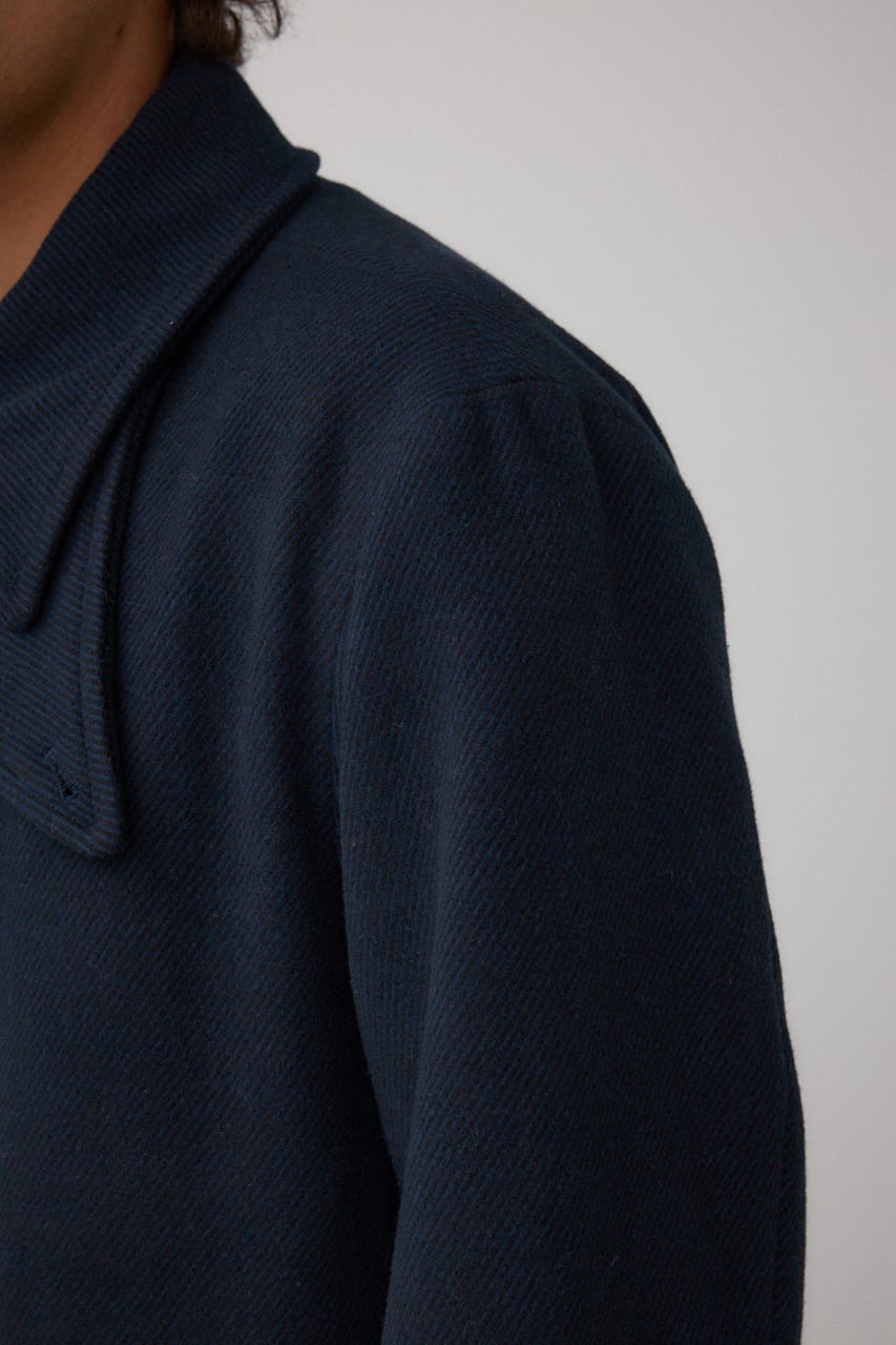 ウール混ステンカラーコート D/NVY M