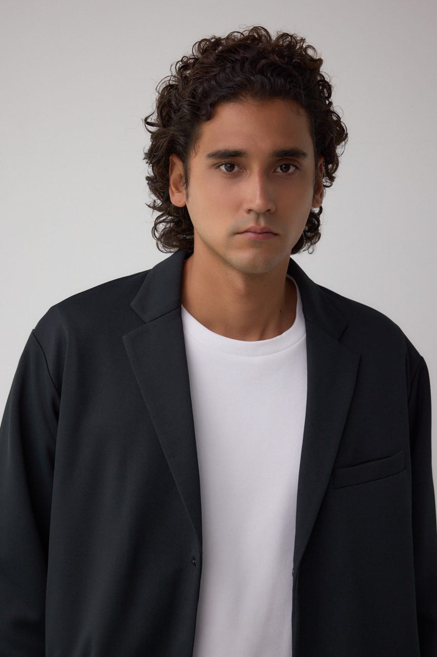 メランジツイルテーラードジャケット BLK M