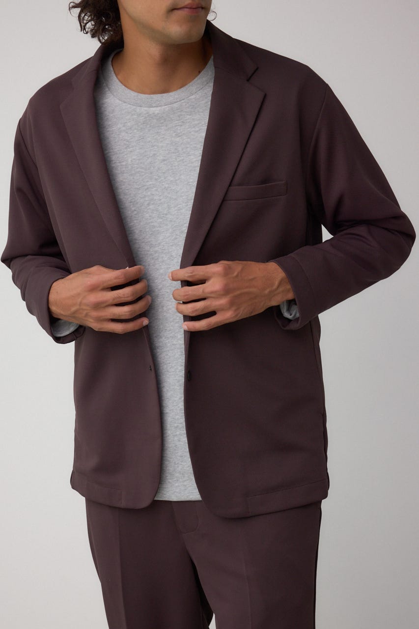メランジツイルテーラードジャケット D/BRN L