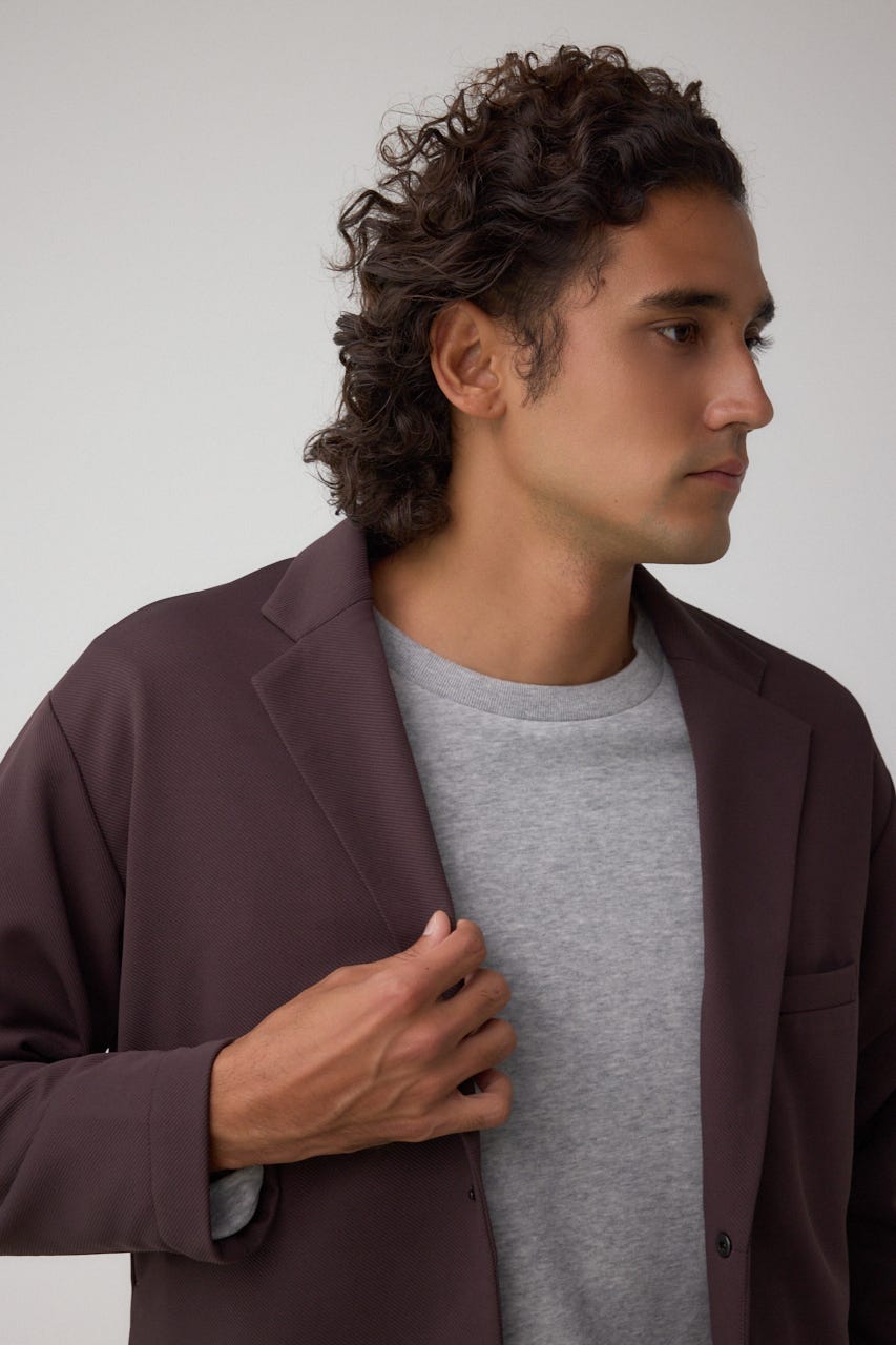 メランジツイルテーラードジャケット D/BRN L