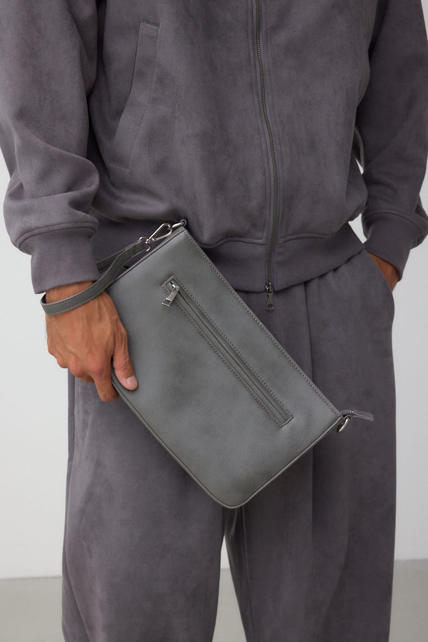 ヴィンテージフェイクレザーショルダーバッグ GRY FREE