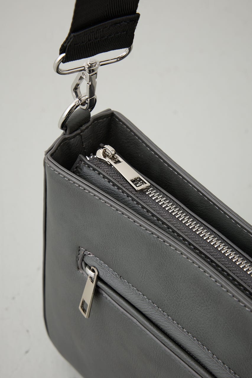 ヴィンテージフェイクレザーショルダーバッグ GRY FREE