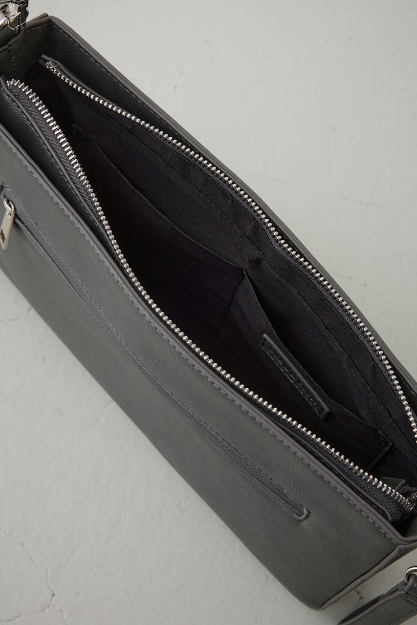 ヴィンテージフェイクレザーショルダーバッグ GRY FREE