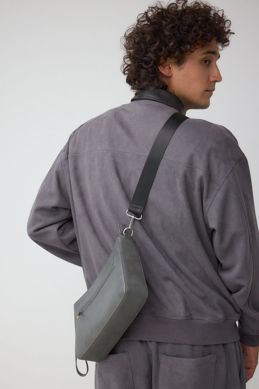 ヴィンテージフェイクレザーショルダーバッグ GRY FREE