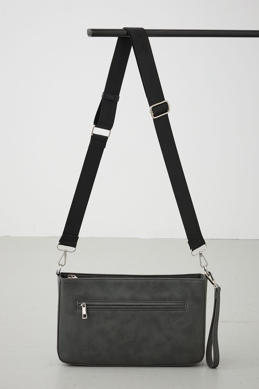 ヴィンテージフェイクレザーショルダーバッグ GRY FREE