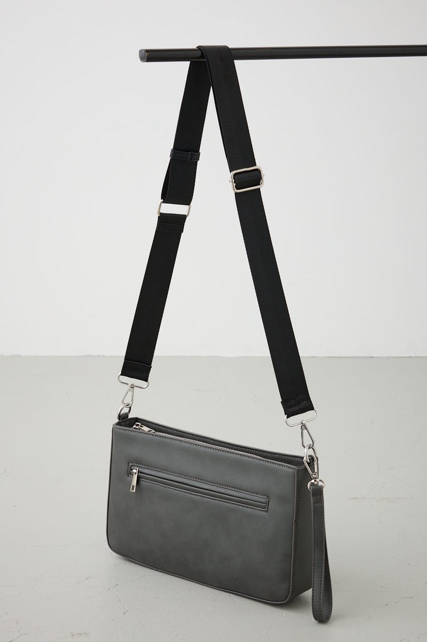 ヴィンテージフェイクレザーショルダーバッグ GRY FREE