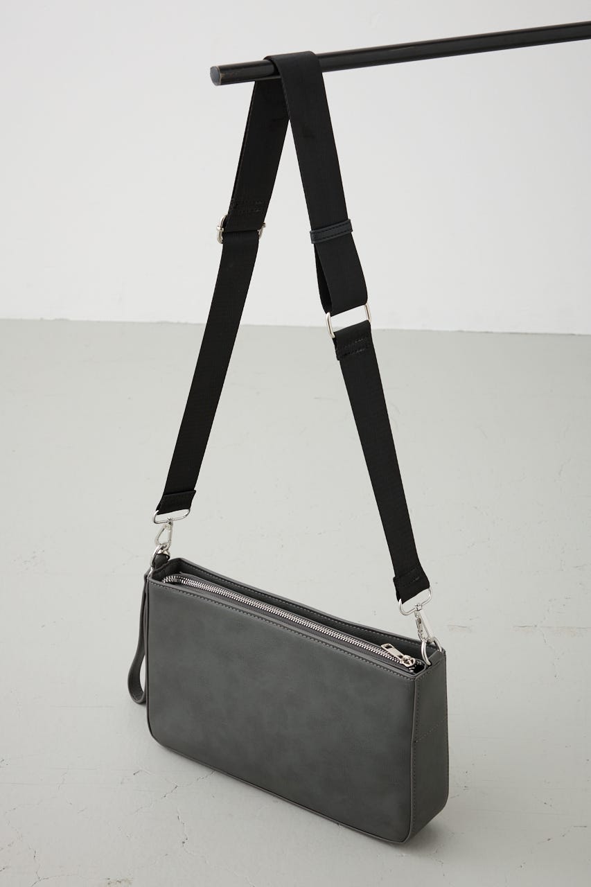 ヴィンテージフェイクレザーショルダーバッグ GRY FREE