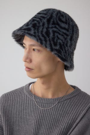 ゼブラ柄シャギーバケハ