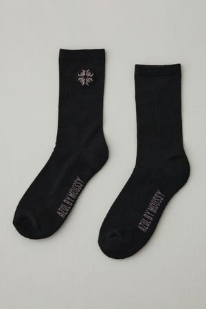 1ポイント刺繍ロングソックス