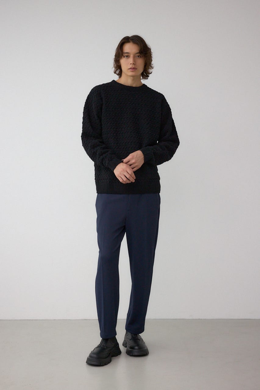 バスケット編みマットモールニット BLK L