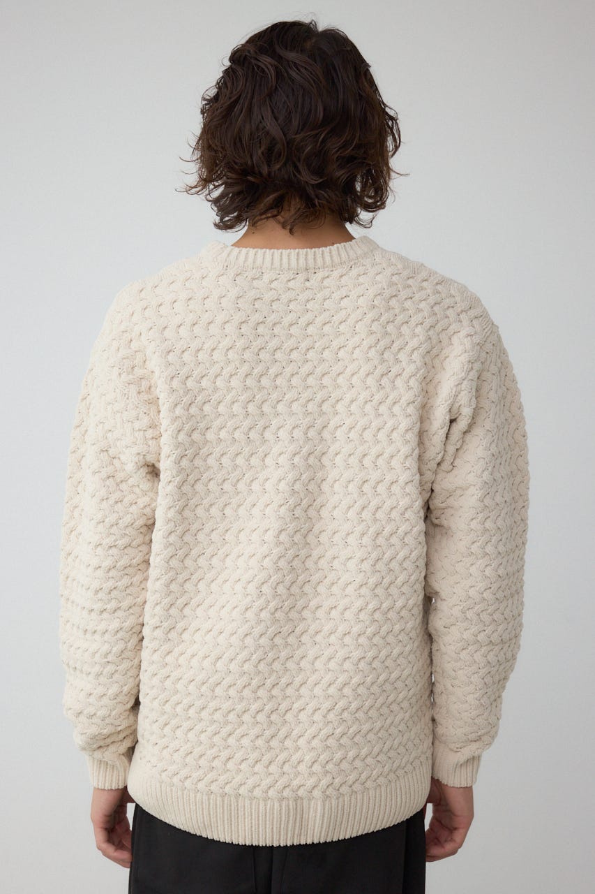 バスケット編みマットモールニット IVOY L