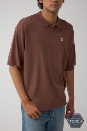 C/Tワンポイントニットポロシャツ