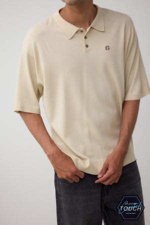 C/Tワンポイントニットポロシャツ