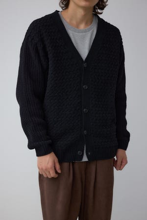 バスケット編みマットモールカーディガン