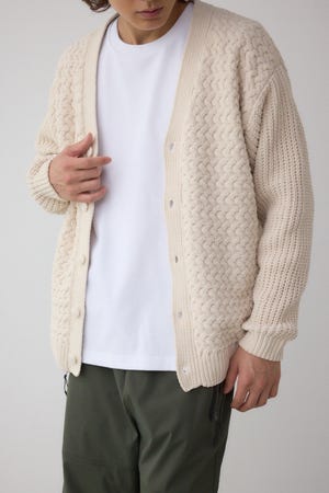 バスケット編みマットモールカーディガン