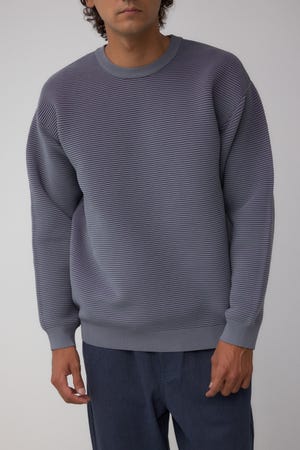 ミックスカラーリップル編みニットトップス