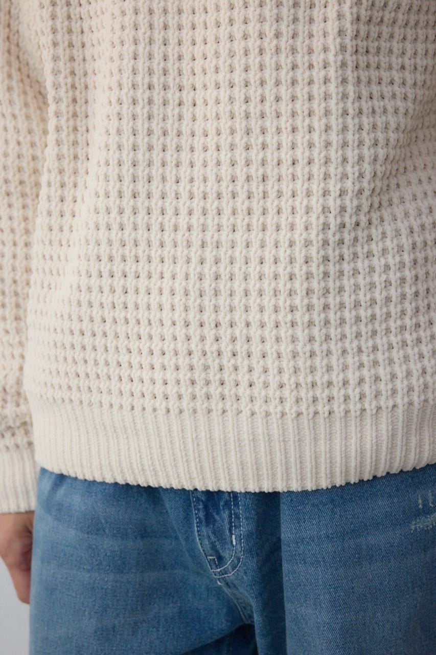 ワッフル編みマットモールニット IVOY M