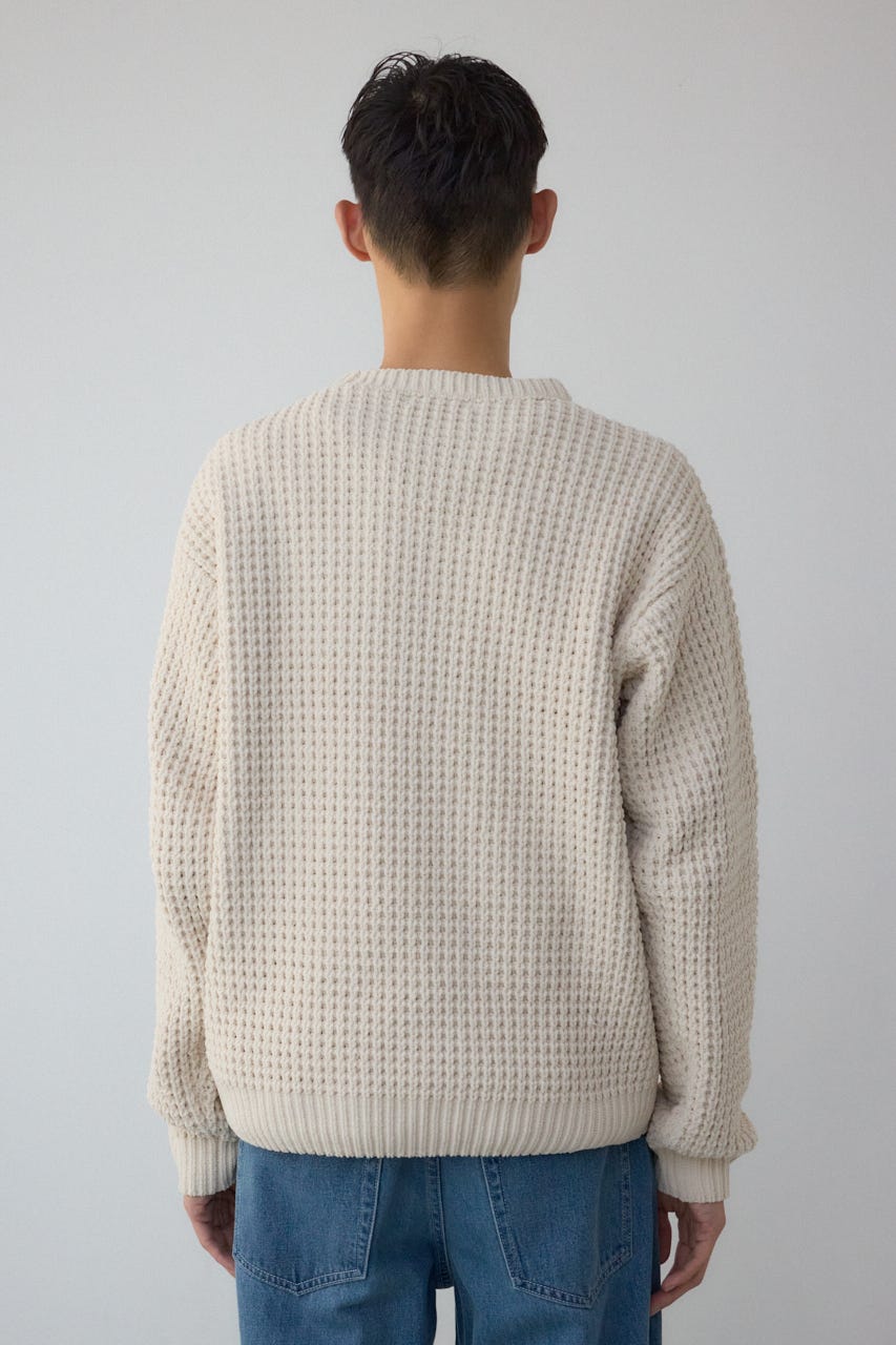 ワッフル編みマットモールニット IVOY M