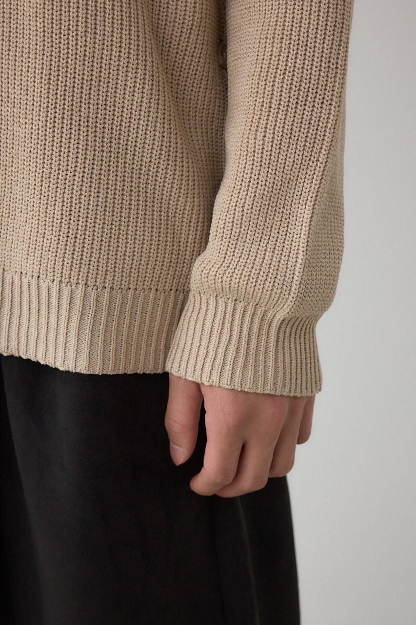 ショルダーボタンニットトップス BEG S