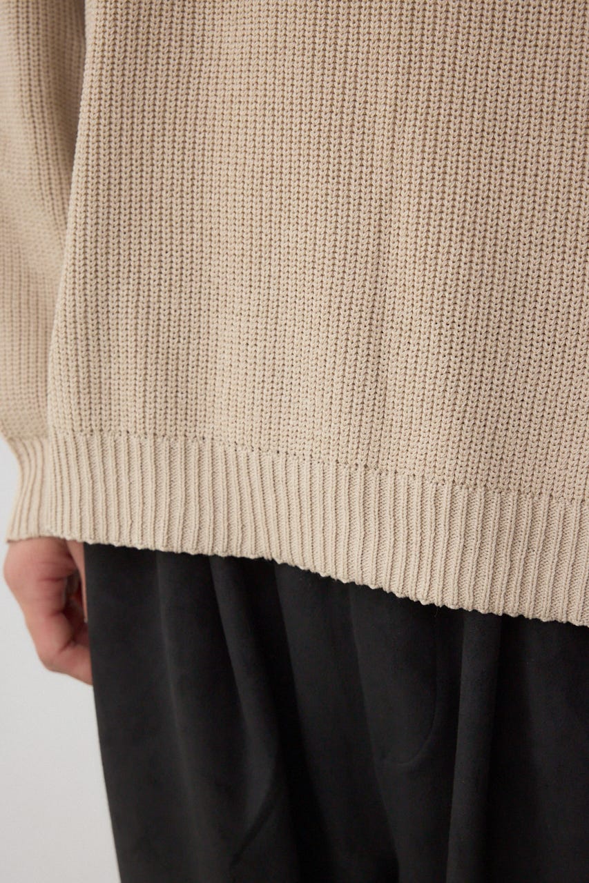 ショルダーボタンニットトップス BEG S