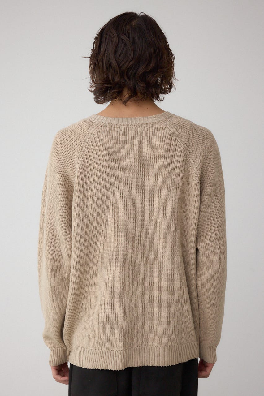 ショルダーボタンニットトップス BEG S