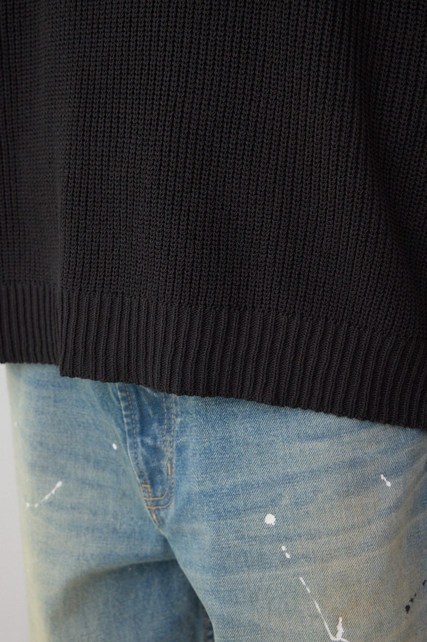 ショルダーボタンニットトップス BLK S