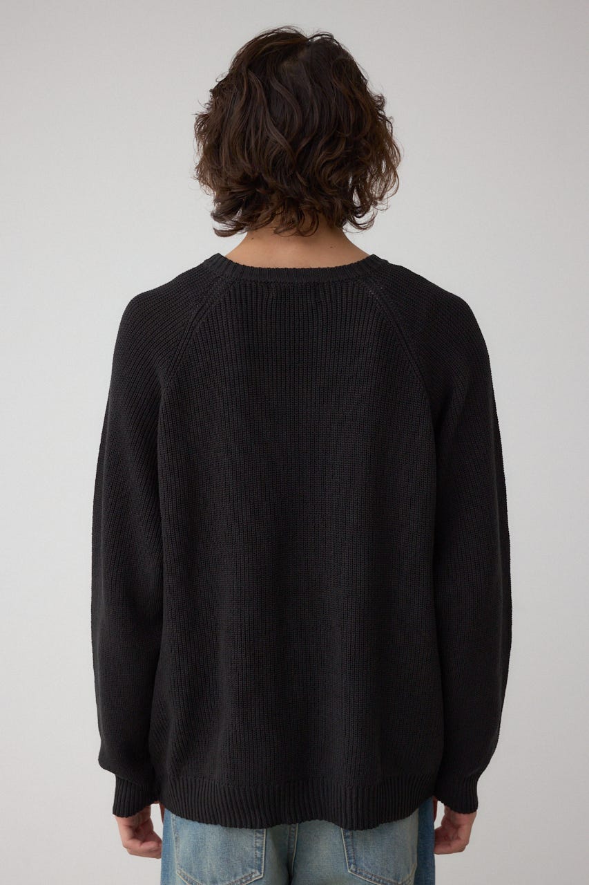 ショルダーボタンニットトップス BLK S