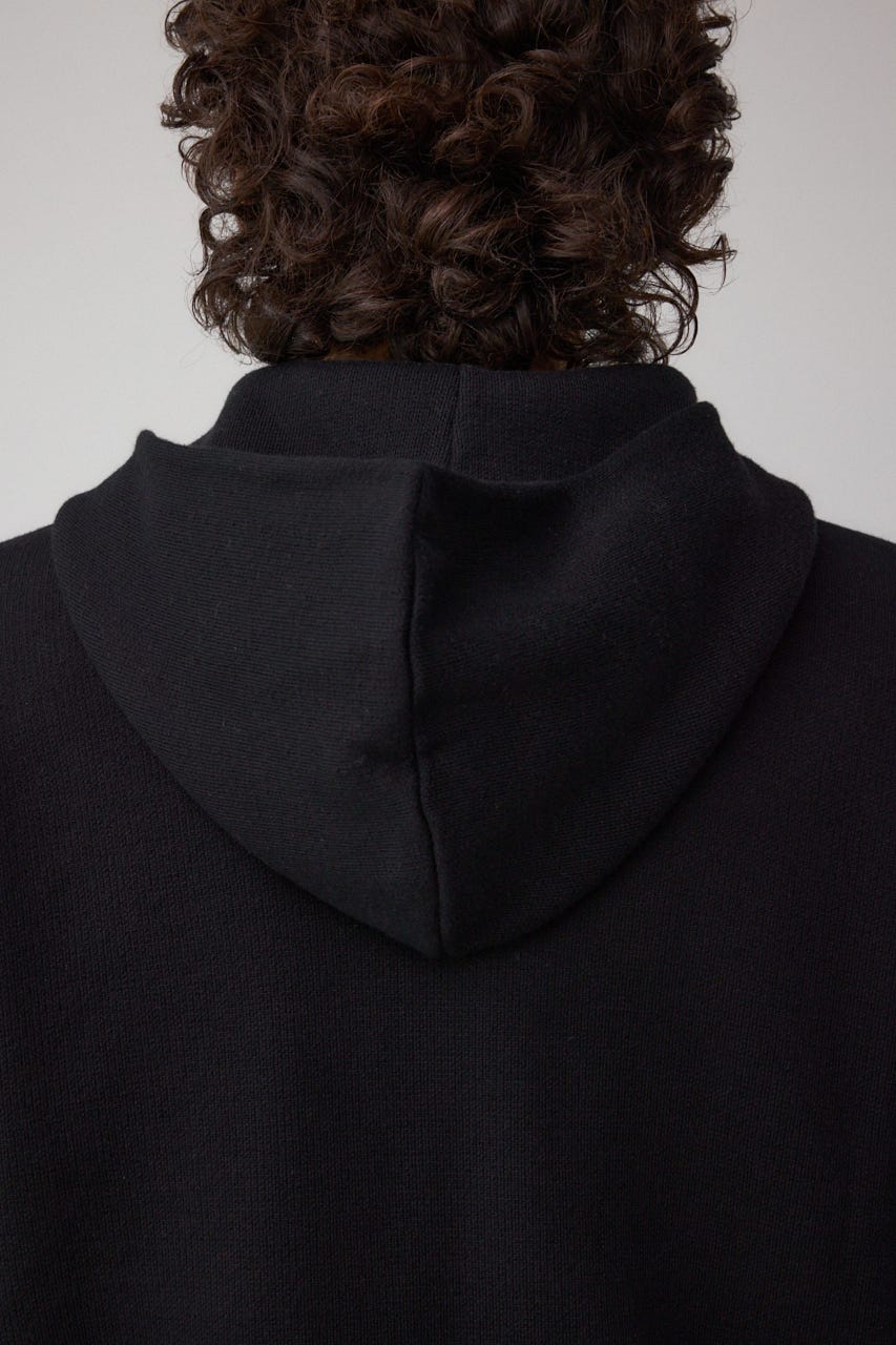 ニットジップアップパーカー BLK M