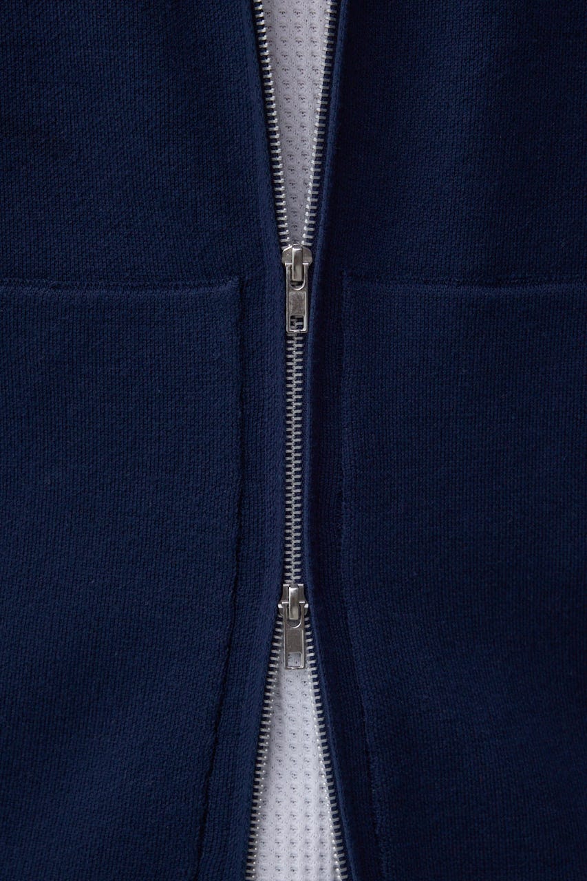 ニットジップアップパーカー D/NVY L