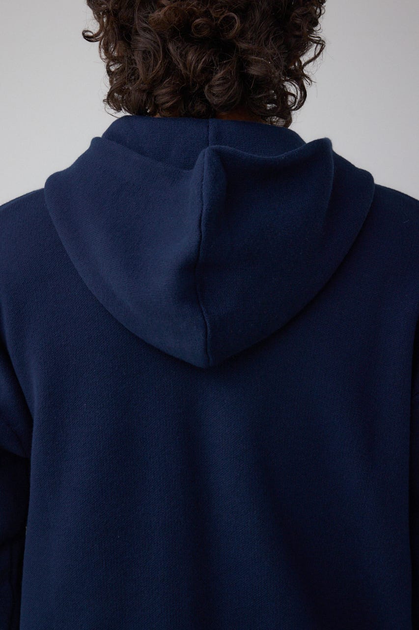 ニットジップアップパーカー D/NVY L