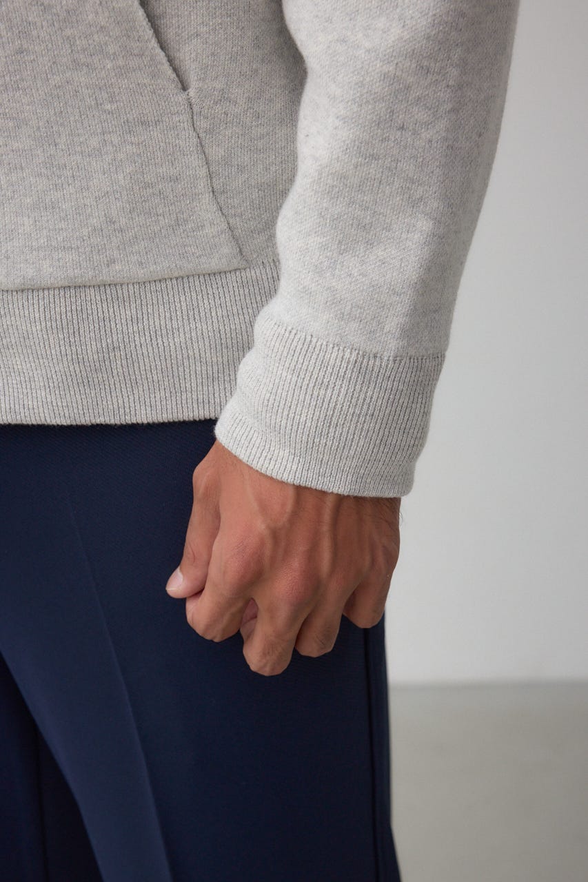 ニットジップアップパーカー GRY M