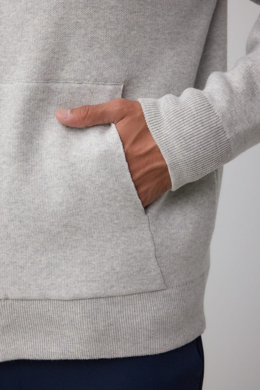 ニットジップアップパーカー GRY M