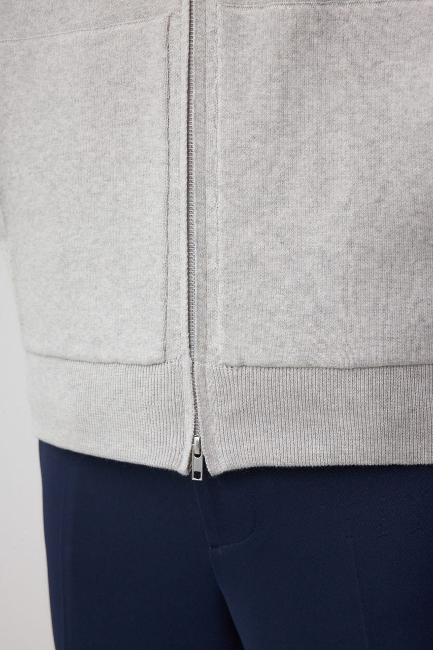 ニットジップアップパーカー GRY M