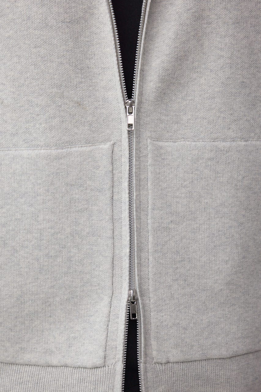 ニットジップアップパーカー GRY M