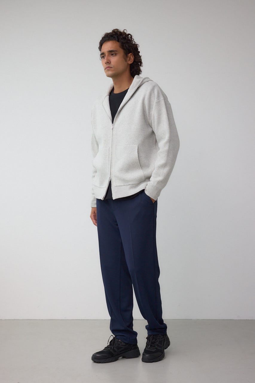 ニットジップアップパーカー GRY M