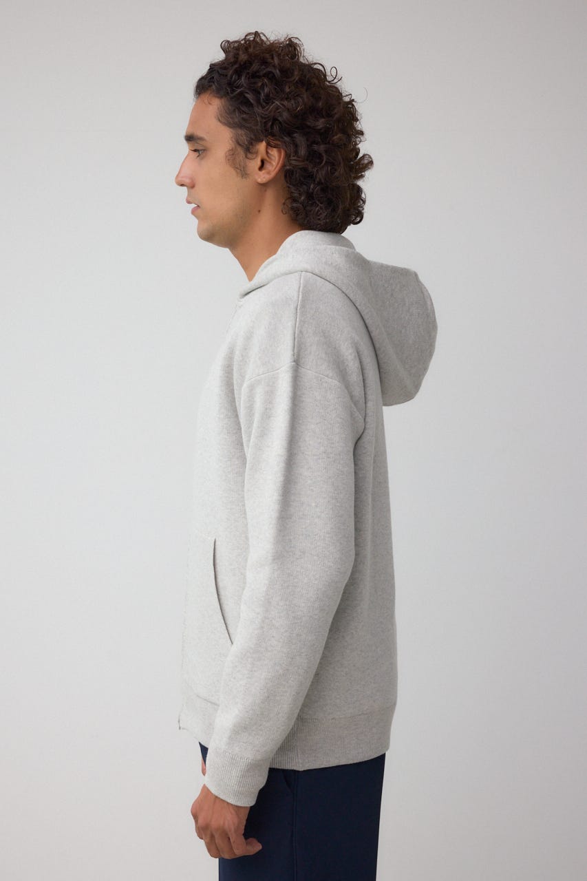 ニットジップアップパーカー GRY M